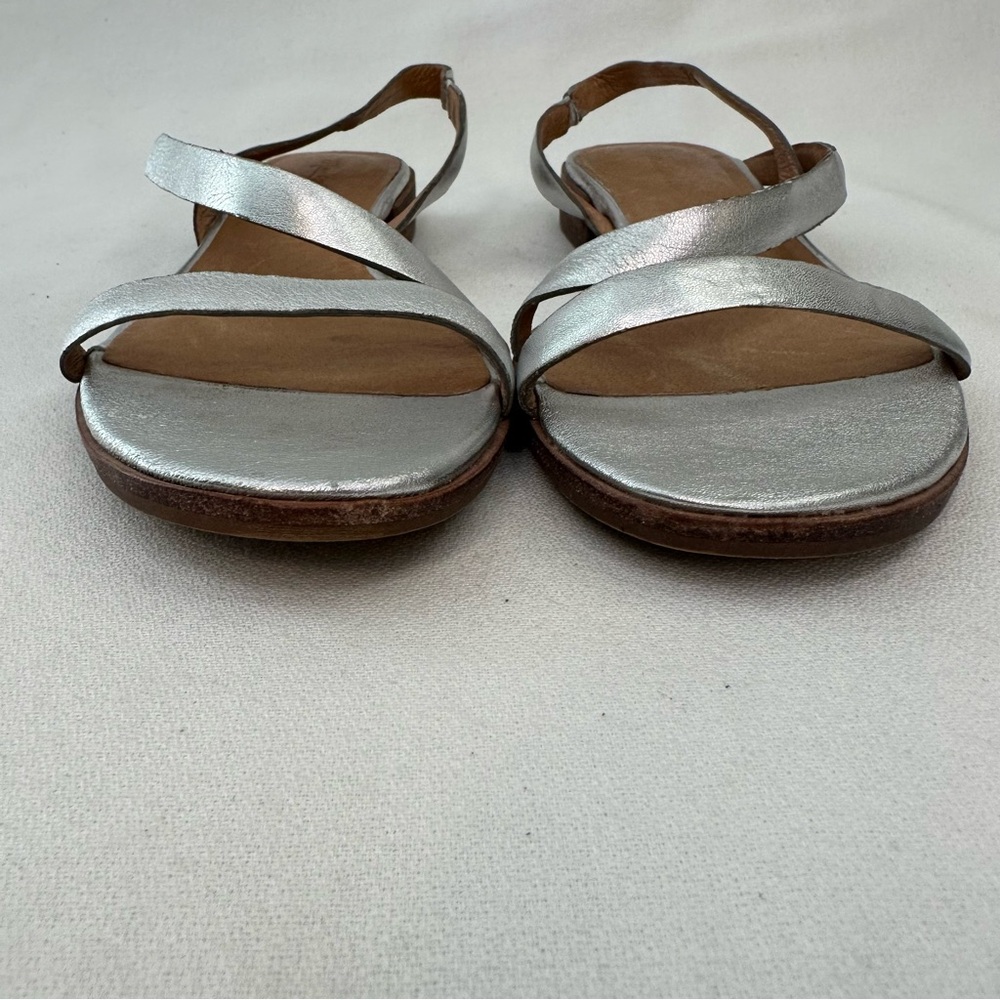 Madewell The Heidi Slingback Sandals in Metallic Silver Sz 9 - Picture 7 of 14